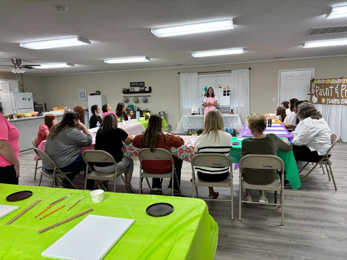 The ladies of the church at our paint and praise fellowship