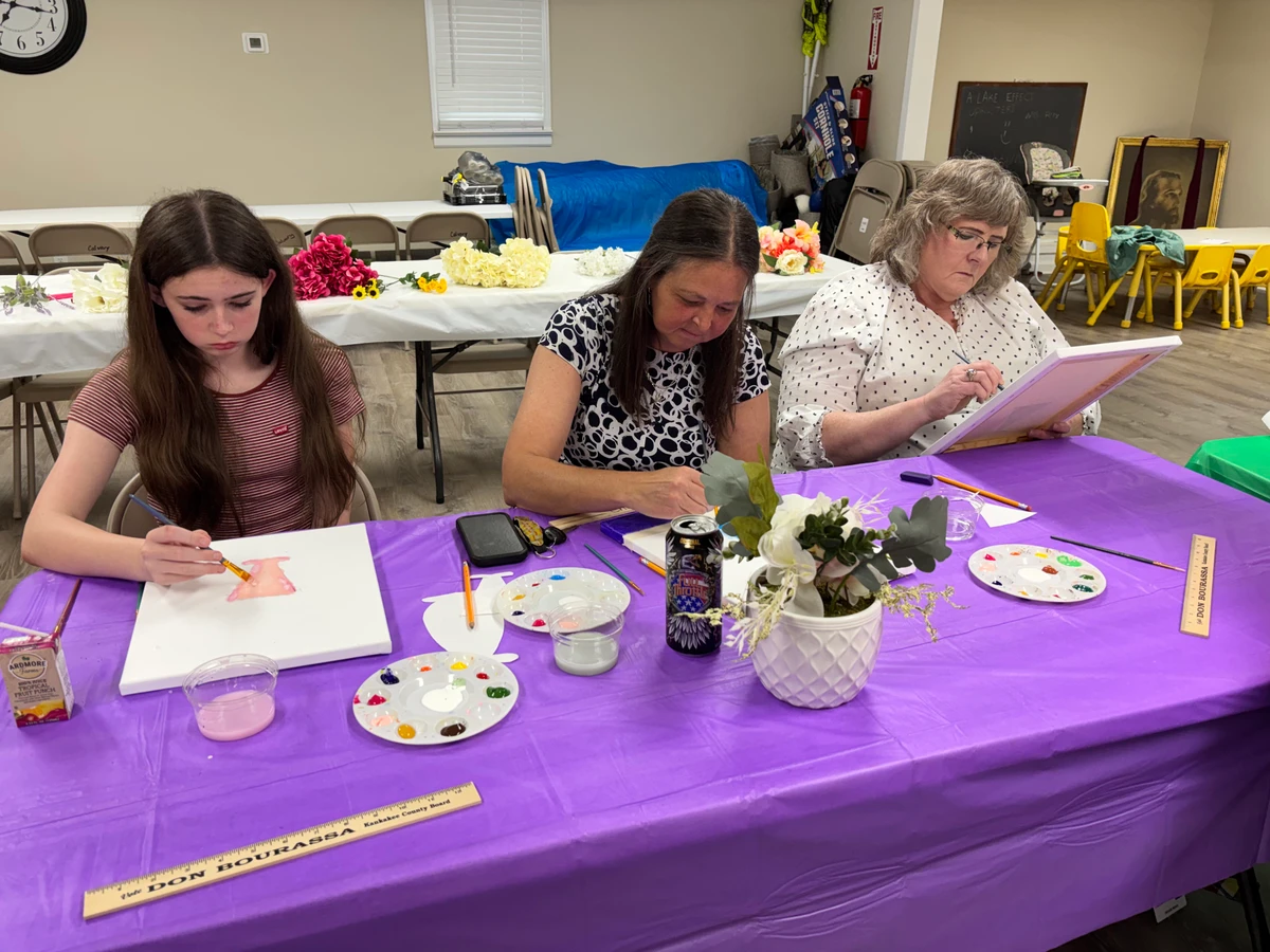 The ladies of the church at our paint and praise fellowship
